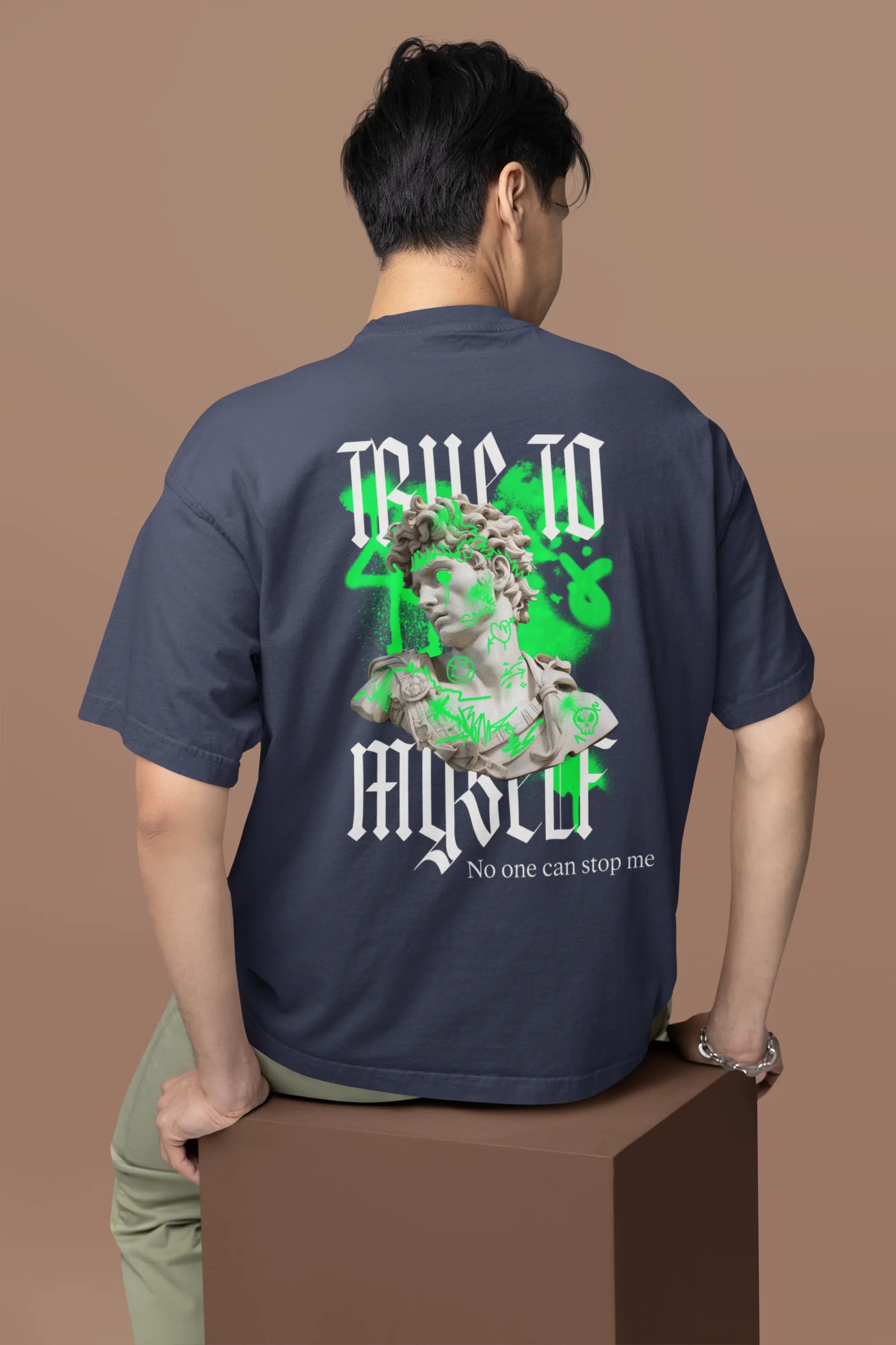 Graffiti Oversized Tee - True to Myself Unisex T-Shirt