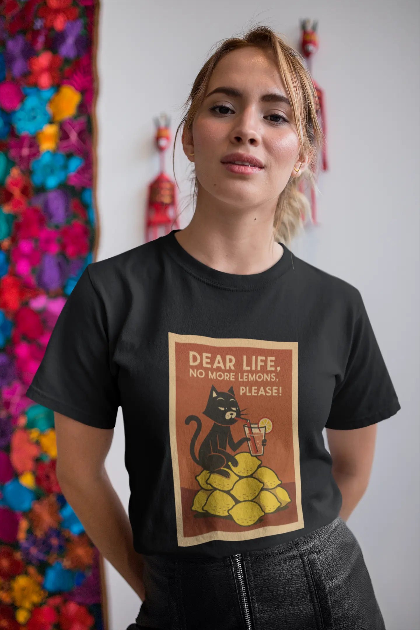 Dear Life No More Lemons Tee, Funny Cat Tee, Unisex Graphic T-Shirt