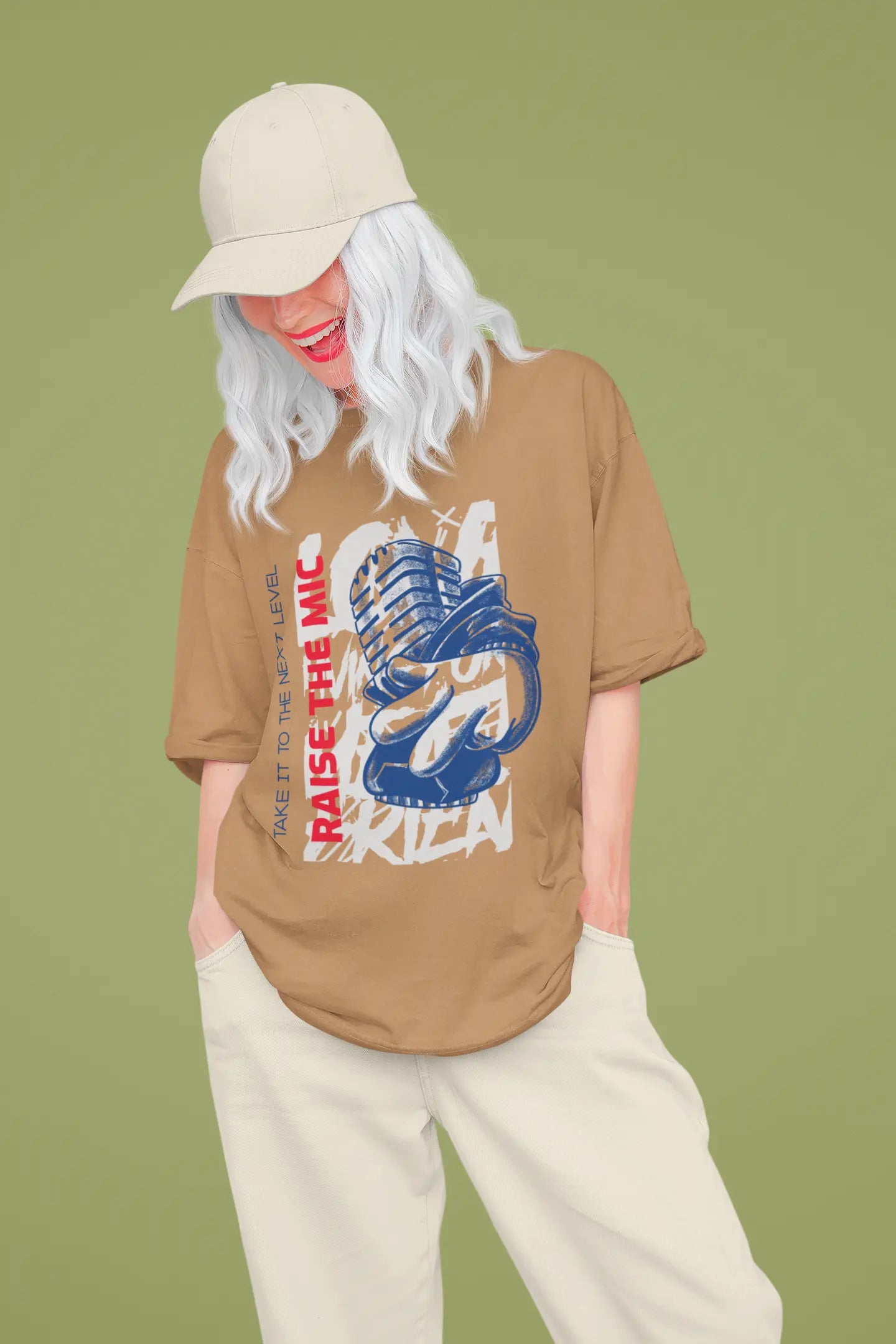 Raise The Mic Graphic Oversized Tee