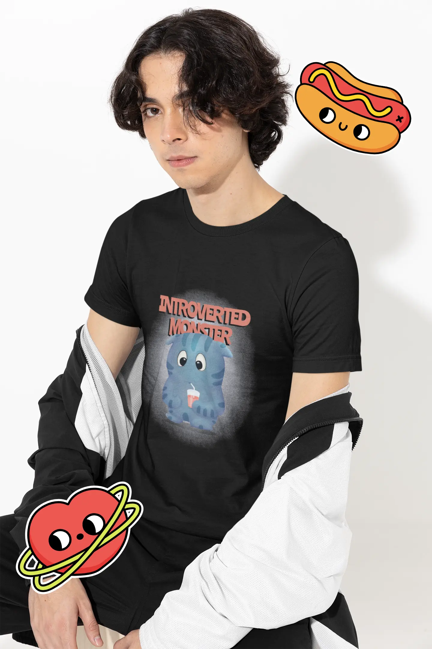 Introverted Monster Short Sleeve Tee - Cute Graphic Tee for Introverts