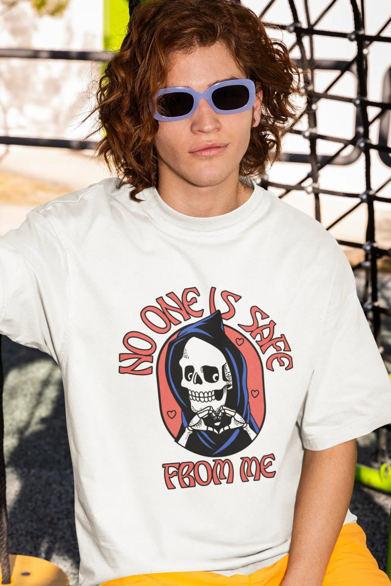 Unisex Graphic Oversized Tee - 'No one is Safe from me'