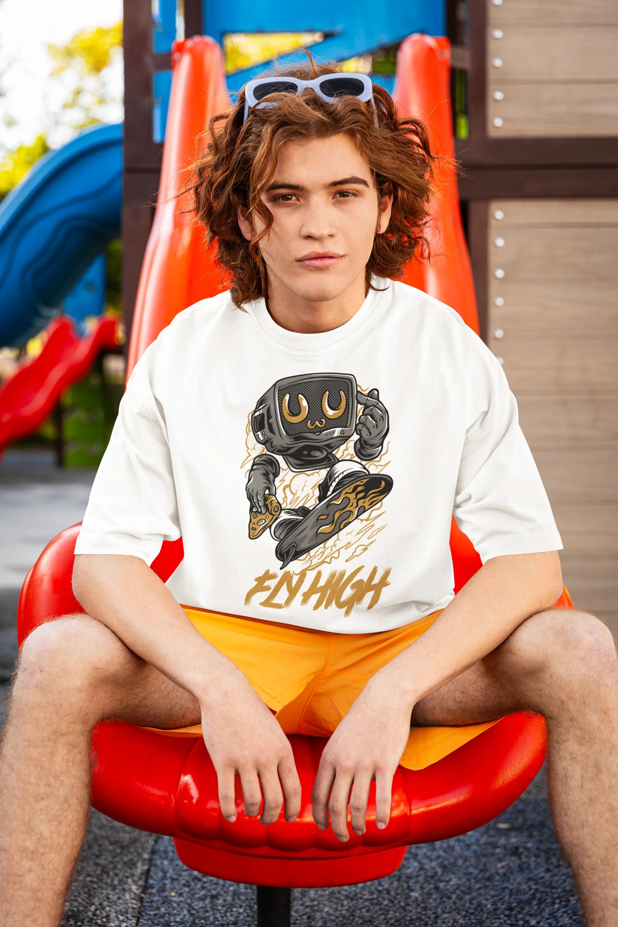 Skateboarding Retro Graphic Oversized Tee