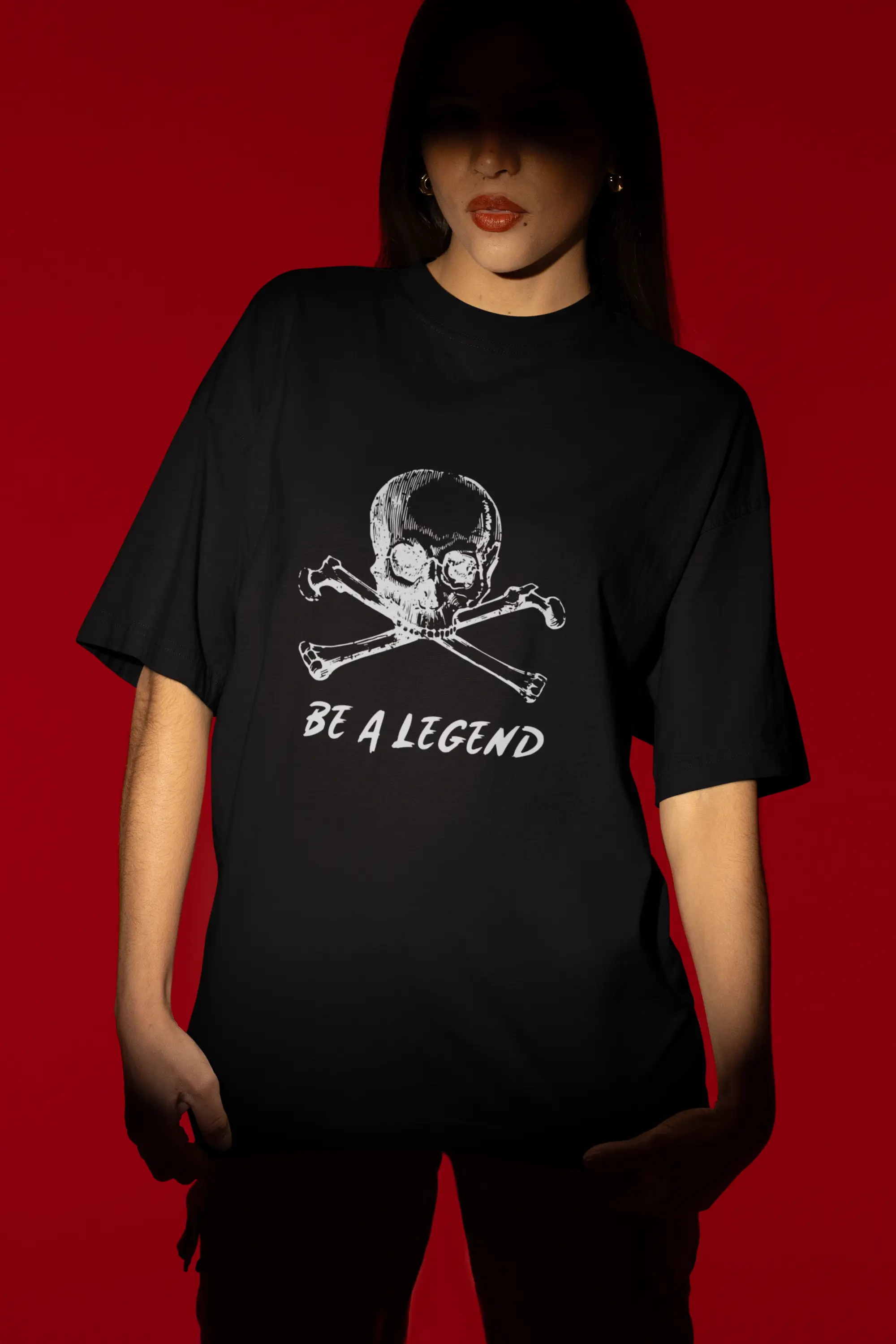 Oversized Graphic Tee - Be A Legend Design