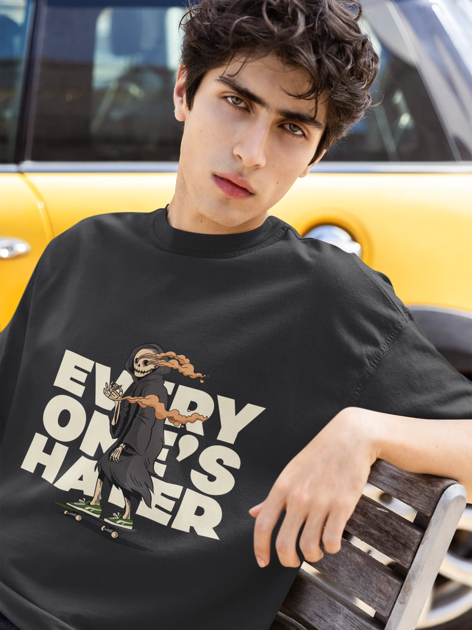 Everyone's Hater Unisex Skull Grpahic Oversized Box Tee