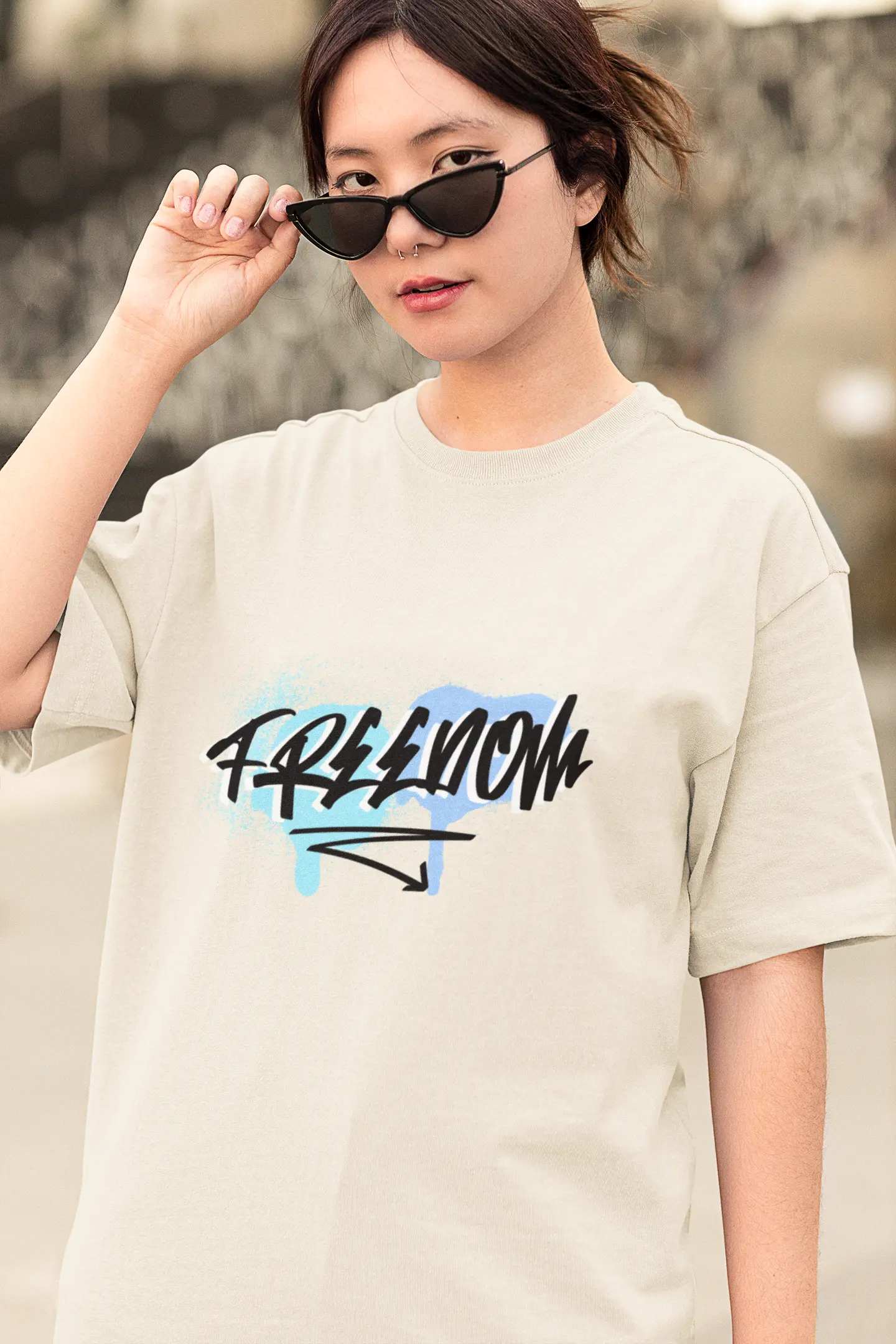 Freedom Graffiti Oversized Tee