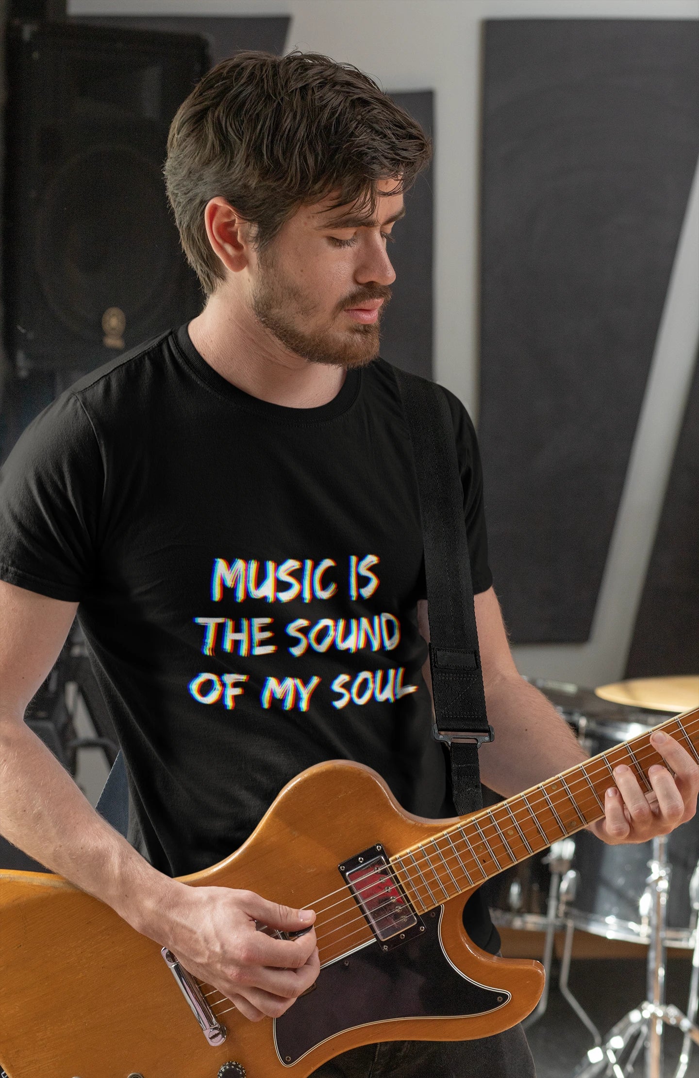 Music is the sound of my soul minimalistic Unisex Tee, Fun Graphic T-Shirt