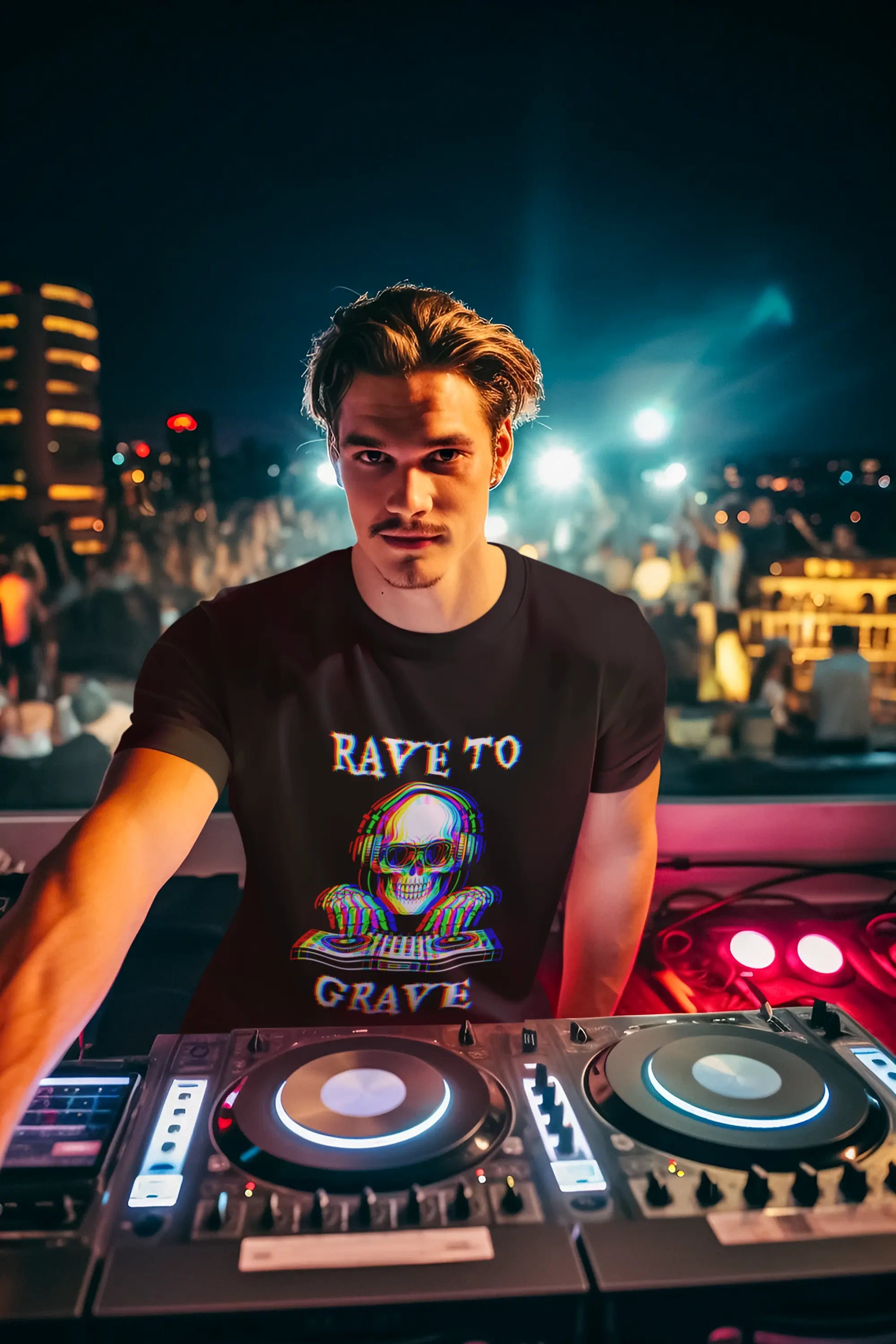 Rave to Grave Unisex Jersey Tee, DJ T-Shirt
